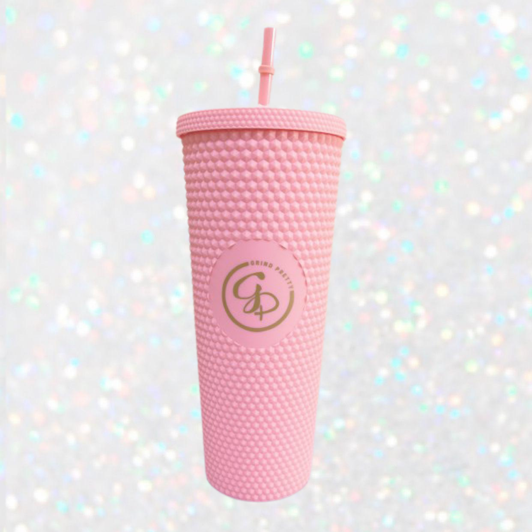 Pink Studded Grind Pretty Tumbler - Grind Pretty