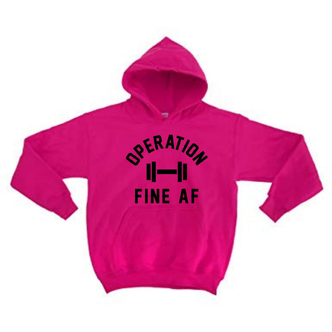 "Operation Fine AF" Hoodie- pink - Grind Pretty