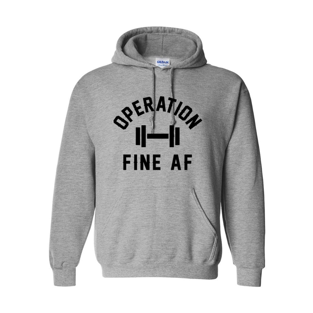 "Operation Fine AF" Hoodie- Grey - Grind Pretty